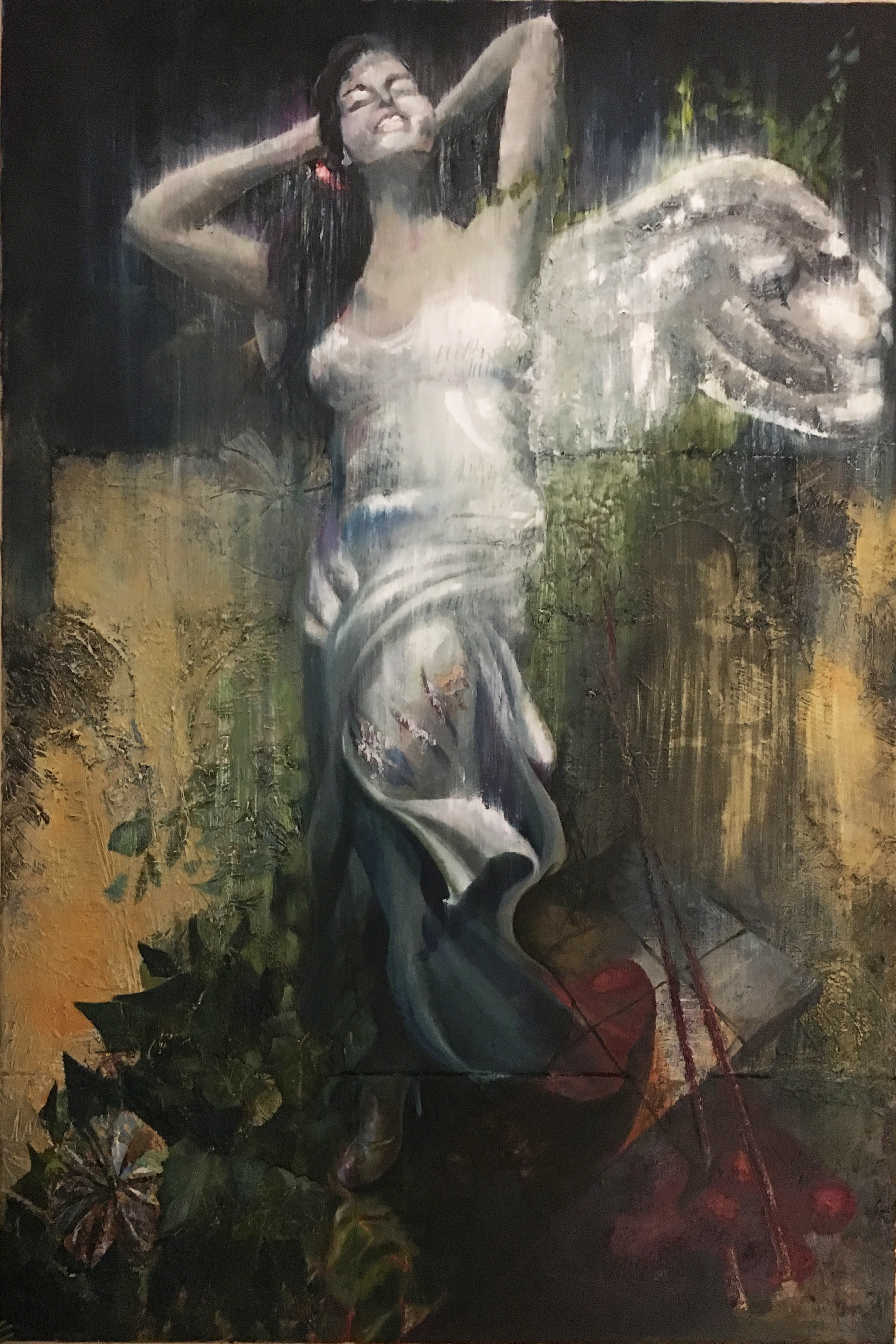 Micky Focke An Angel Is A Mirror for Giveness 150x100cm Oil on Canvas 2018
